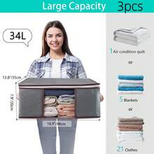 3pcs Gray Collapsible Storage Bags, Home Organizer For Clothes, Bedding, Sweaters, Pillows And Closet Storage,Storage Organizer,Travel Essential - Medium Gray - View 14