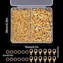 150pcs/Box DIY Jewelry Clasp Set, Includes 50pcs Lobster Clasps And 100pcs Jump Rings, Suitable For Jewelry Making, Handmade Beading Connectors, Necklace Opener Rings, Bracelet & Anklet Connectors, Earring Hanging Connectors, Open Jump Rings, Phone Strap & Keychain Making Supplies - DIY - View 2