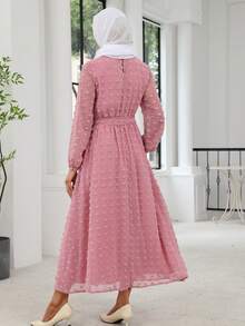 Elegant Fashion Long Chiffon Dress With Bell Sleeves For Women, Perfect For Parties And Arabian Attire