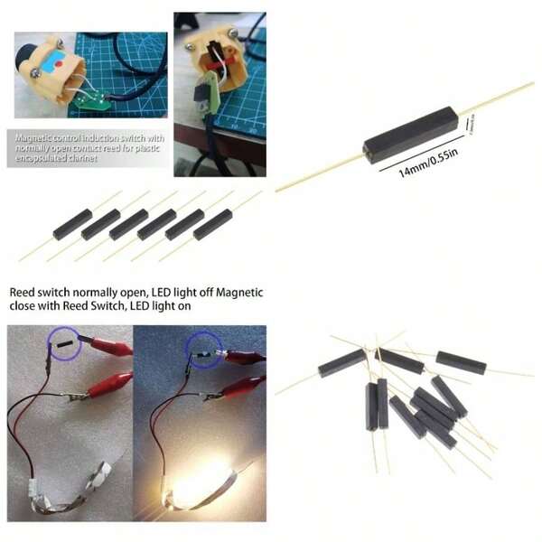 20pcs Plastic Reed Switch Reed Contact Normally Open Magnetic Induction Switch