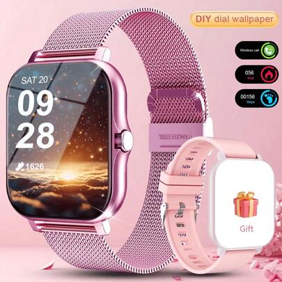 1.83" Dual-Strap Smart Watch - HD Display, Wireless Calls, Custom Walpapers. Fitnes, Alerts, Music Control. Tylish For A.!