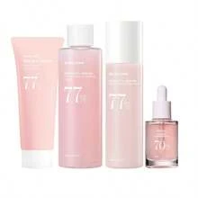 4-Piece Peach Skincare Set - Cleansing Cream, Toner, Moisturizer, Essence. Cleanses Pores, Hydrates And Brightens Skin. Suitable For All Skin Types. Korean Skincare.