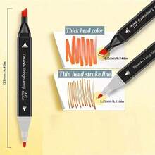 168 Colors Dual Tip Art Markers, Dual-Tip Watercolor Marker Set, Anime Paint Pen For Drawing And Outlining Permanent Marker Plus Colorless Blender, Micro-Tip Pens, Marker Bag For Adult ColoringHighlighting, Illustration, Anime Design, Art Sketch Drawing Marker Set(Package Random) - Multicolor - View 7