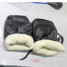 1 Pair Winter Motorcycle Riding Warm Gloves With Warm Thermal Lined, Heat-Resistant PU Leather Gloves With Reflective Design - Black - View 9