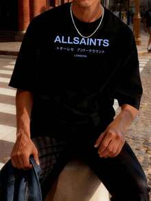 Men's Fashion Graphic Tee, Quality Fabric, Loose Fit, Breathable, Casual, Eye-Catching Print - Black - View 1