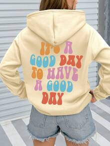 Custom Autumn/Winter Women's Hoodies - Halloween Customization - Front, Back, Double-Sided Customization, Add Your Own Photos (Family Photos/Selfies/Pet Photos) To Design Your Personalized Printed Hoodies, Custom Family Member Hoodies With Baby/Couple/Family/Pet Photos, Customized Comfortable Pet Hoodies, Personalized Pet Sweatshirts, Cute Pet Photo Printed Women's Hoodies Spring - Apricot - View 4