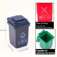 5pcs Mini Trash Cans - Plastic Waste Bins Decor, Colorful Party Supplies And Desktop Decoration, Suitable For Room And Event Decor, Mini Trash Cans - Multicolor - View 5