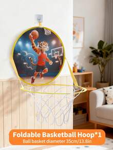 Jungle Animal Throwing Challenge, Children's Fabric Wall-Mounted Game Frame, 3 Themes: Bear/Tiger/Wolf, 3+ Early Education Cognitive Throwing Toy, Foldable Storage, Parent-Child Interactive Gift, Christmas & Birthday Party Gift (Balls Not Included) - Multicolor - View 10