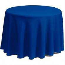 Gee Di Moda - Mantel redondo de 120 pulgadas, color morado para mesas redondas de 60 a 96 pulgadas, tela lavable resistente, para mesa de buffet, fiestas de día festivo, cenas, bodas y baby shower(81.3 cm (Redondo) Azul real) - Multicolor - Ver 2