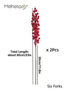 MEHELANY 2 Cái/1 Cái Quả mọng đỏ nhân tạo, Cây giả trang trí Tết Nguyên đán Trung Quốc màu đỏ, Cây giả trang trí PE màu đỏ, Củ quả mọng nhân tạo màu đỏ để trang trí, Trang trí lễ hội mùa xuân, Trang trí tiệc tùng, Trang trí tiệc mừng năm mới, Ngày lễ tình nhân, Quà tặng - Chữ thập đỏ-6 - Xem 6