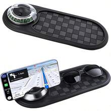 Multifunction Car Anti-Slip Mat, Rotatable Anti Skid Car Dashboard Pad With Temporary Parking Number, Universal Car Anti Slip Mat With Phone Holder For Phones Sunglasses Keys Gadget