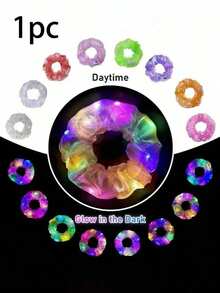 12/5 Pieces - Mermaid Led Luminous Large Tube Hair Band,Led Women's Hair Bundle - Hair Bundle, Light Up Hair Bundle, Colorful Yarn Hair Bundle Multi-Light Mode,Led Rave Hair Accessory Glow In The Dark Music Festival Rave Party Hair Accessory Give Gifts To Friends, Light Up Party Supplies, Makeup Party Thanksgiving Decoration Autumn Party Gift (Random Color)