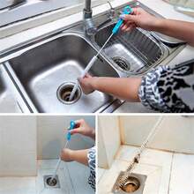 5PCS Sink Drain Overflow Cleaning Brush Sewer Hair Catcher Plug Hole Remover Tool - Blue - View 7