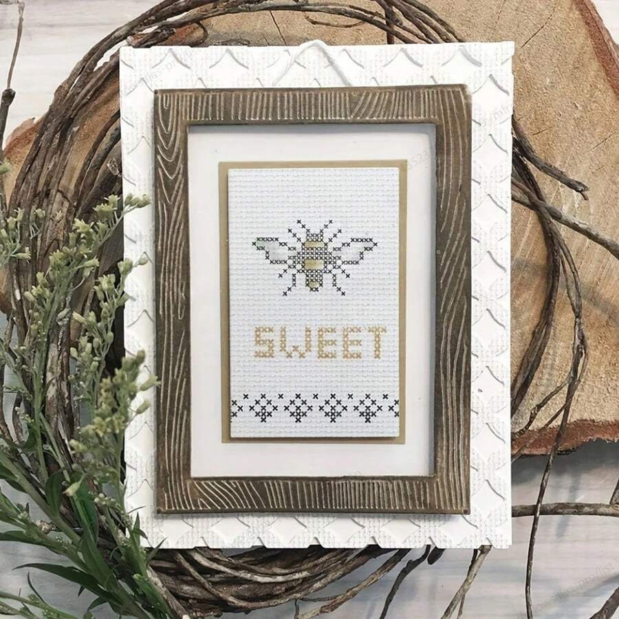 1Pc Wood Grain Rectangle Nesting Frame Die Cuts – Metal Cutting Dies Stencil For DIY Scrapbooking, Embossing, Card Making – No Battery Required, Craft Supplies For Winter Holidays Decoration & Gifting