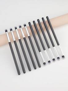 High-Quality Art Brush Set, Ideal For Miniature Model Detailing; Eyelash Extension Cleaning Brush; Eyelash Bathing Brush; Eyelash Shampoo Cleaning Brush; Eyelash Cleaning Kit; Eyelash Extension Gift; Eyebrow Brush; Eyeshadow Brush; Makeup Brushes - Black - View 1