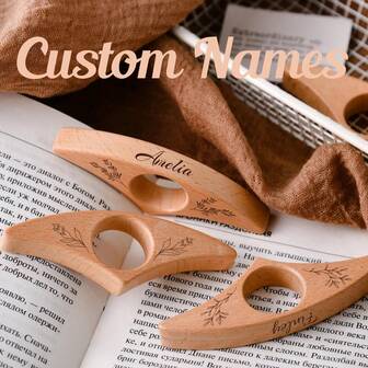 Personalized Thumb Book Page Clip - Customizable Name Bookmark - Wooden Thumb Reading Ring - Handmade Gift, Gift For Book Lovers, Gift For Friends, Wooden Book Page Clip, Bookmark, Thumb Book Page Clip, Customizable Bookmark, Book Accessories, Book Page Clip, Unique Book Gift, Customizable Gift, Reading Gift, Gift For Readers, Reading Corner Decor, Thumb Book Page Clip