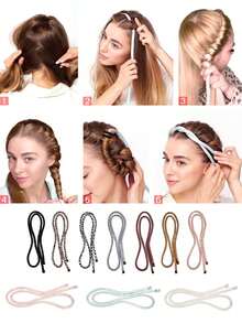 5pcs Heatless Hair Curler Kit, No Heat Curler, Hair Styling Tool Set, Overnight Curls Styling Tool, Multiple Colors Available, Wave Curling No Heat Damage, Easy To Use For Daily & Party Hairstyles, Curly Hair Accessories For Women, Travel Essential For Barber Salon Beauty Travel Essential Hair Products,Hair Cares,Hair Accessories - Multicolor - View 2