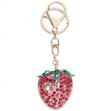 3D Delicious Fruit Red Strawberry Pendant Keychain Cute Strawberries Strings Charms Keyring For Men Women Key Holder Backpack Handbag Ornament Accessories Gift Trinket - Gold - View 19