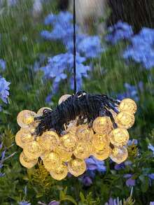 1 pièce Guirlande lumineuse solaire à 20 ampoules de 4 m / 30 ampoules de 5 m / 50 ampoules de 7 m avec boule à bulles et 8 fonctions, décoration extérieure de jardin avec boule de cristal, décoration de fête, boule à bulles solaire LED, décoration de Noël, éclairage de camping, éclairage LED extérieur pour la saison des déménagements - Jaune citron - Voir 8
