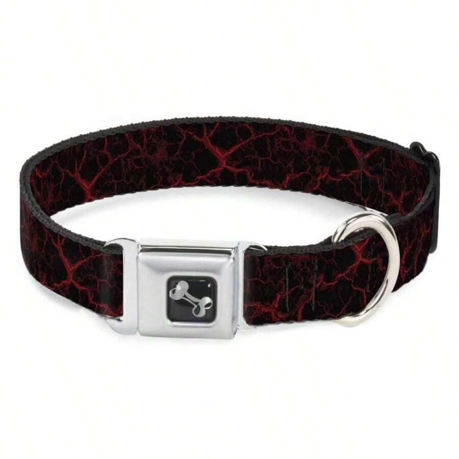 Hebilla para cinturn de con Hebilla para Perro, Color Negro y Rojo, Multicolor, 1 inch Wide - Fits 15 - 26 inch Neck - Large - Ancho Pequeño - Ver 1