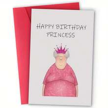 Humorous Old Lady Birthday Blessing Greeting Card - 1pc Unique Funny Congratulation Card - Best Gift For Girlfriend, Wife, Spouse On A Special Day - 紅色 - 查看 8