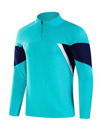 Men's Long Sleeve Quarter Zip Running Sweatshirt, Moisture Wicking Quick Dry Pullover, Suitable For Workout, Comfortable And Fashionable High-Performance Sportswear For Outdoor Running And Gym