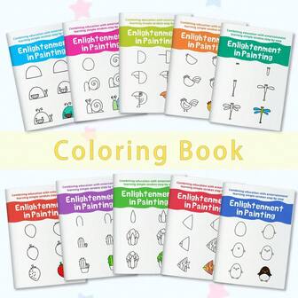 GDTME Libro para colorear de 16 páginas con instrucciones paso a paso para dibujar animales, frutas, artículos cotidianos y talla grande. Páginas impresas por un solo lado, encuadernación de caballete, regalo ideal para Navidad y vuelta al colegio. Adecuado para colorear con marcadores. 8.3"X5.8"