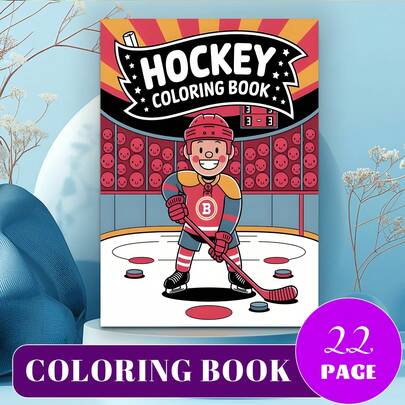 (Upgraded Luxury Version, Thickened Paper, 28.5 * 20.5cm) "Hockey Coloring Pages: Winter Sports Activity", Suitable For Couples And Families, Suitable For Parties, Valentine's Day Birthdays, And Other Holidays. Painting And Study Supplies, 22 Pages, Books, Coloring Books, Study Supplies, School, Christmas, Halloween, Birthdays, Back To School Gifts, Coloring Books, Adult, Christmas Gifts, Coloring Books