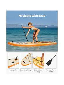 Inflatable Stand Up Paddle Board, 11.6' X 35" X 6" Wide Ultra-Light Stand Up Paddleboard (Full Spelling), All Accessories Included, Pump, Paddle, Fin, Backpack, Ankle Leash, Strap, Non-Slip Deck For Youth & Adults - 11,6 feet * 35 inch * 6 inch - Xem 4