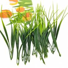 10片/40片人造水草叶，仿真绿色植物装饰，塑料仿真花环配件，DIY小型春季草 - 彩色 - 查看 3