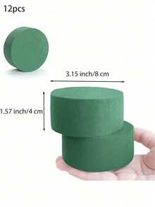 1/5/10/20颗装，直径3.15英寸的绿色圆形花泥，是花艺师常用的花泥，适用于鲜花、DIY插花、婚礼、节日和派对装饰。也适用于多肉植物、花束、干花和人造花。可用于家居装饰、房间装饰、婚礼装饰、卧室装饰、卧室用品、生日装饰、桌面装饰、厨房装饰和派对装饰。 - 圓形綠色 - 查看 15