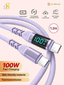 D8 USB-C 转 USB-C 数据线，支持 100W/5A PD 快充，带 LED 显示屏，采用耐用尼龙编织材质，便携设计，数据传输速度高达 10Gbps，兼容 17/16/15 Pro Max/15/13、2023/Pro（所有型号）、iPad Pro 2023/iPad Air 5/iPad Mini 6、三星 Galaxy S23 Ultra/S23+/S23/S22 Ultra/S22+/S22/S21 Ultra/S21+/S21/S20 Ultra/S20+/S20/Note 20 Ultra/Note 20/Note 10 Plus/Note 10/A90/A80/A72/A71/A70 等设备。 - 彩色 - 查看 14