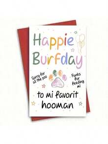 1/2 Piece Funny & Creative Greeting Card, Suitable For Dog & Cat Themed Birthday, Valentine's Day, Anniversary, Holiday Cards, Suitable For All, Humorous Gift, Card, Party Favor - Red Envelope - View 5
