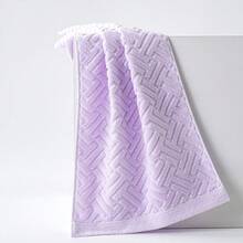 1pc Cotton Towel, Size 34*74cm, Soft Thick Quick-Dry, Unisex, Beige, Gray, Yellow Geometric Pattern - Multicolor - View 9