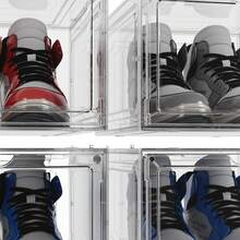 6 Pack Acrylic Clear Plastic  Magnetic Stackable Shoe Organizer,  Space Saving Storage Organizer, Suitable For Foyer, Bedroom, Home, Dormitory, Etc - Gói 6 mở trong suốt - Xem 10