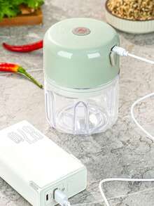 1pc Wireless Electric Garlic Masher, 8.45oz/3.38oz, Mini Wireless Portable Garlic Chopper, USB Rechargeable Garlic Press, Easy To Clean, Chili/Onion/Vegetable/Garlic Food Processor