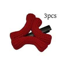 3个可爱生气表情女士发夹 - 趣味卡通鸭嘴发夹，纯色，适合所有12个月的简约时尚配饰，可爱发饰，俏皮设计，耐用发夹，红黑编织马尾辫造型发夹，辫子，韩式发型，发夹，生气钩针发夹，趣味单品，情绪发夹 - 彩色 - 查看 9