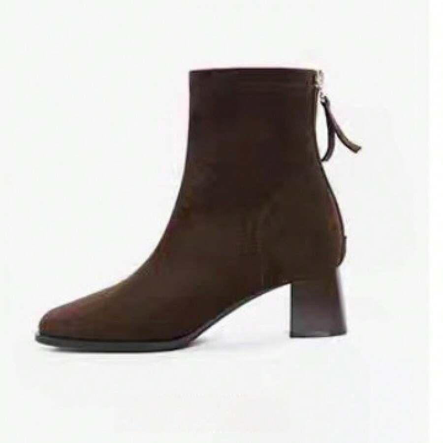 Botines y botitas para mujer - Forro polar color café - Ver 1