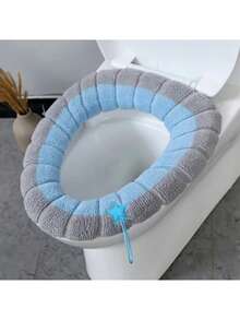 1pc Thickened Toilet Seat Cover, Suitable For All Seasons, Home Use, Knitted Toilet Seat Cushion - Multicolor - View 15