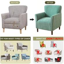 1 pieza Funda de sofá de club de jacquard, funda elástica de unicolor para silla de salón, funda para sillón individual, apta para barra de hotel - Multicolor - Ver 5