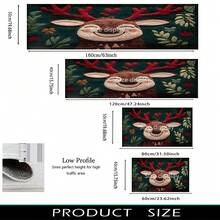1 pieza Felpudo con estampado de ciervo, decoración navideña, se puede usar como regalo de Navidad, material similar a la felpa, muy absorbente y fácil de limpiar, adecuado para decoración del hogar, estilo rústico, entrada, interior, habitación, cocina, comedor, pequeña oficina/oficina en casa, fregadero, lavandería, felpudo, alfombra de cocina, alfombra antideslizante