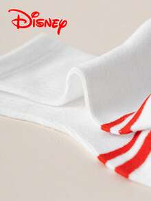 Disney 5 Pairs Cars Cartoon Pattern Kids Mid-Calf Socks With Black & White Stripes, Adorable Design, Fashionable Casual Breathable Red Stripe Student Socks, Suitable For Daily Wear, Back To School, Holiday Gifts - Multicolor - View 9