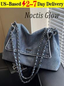 Women's Denim Crossbody Bag, Lightweight Vintage Washed Jean Purse With Adjustable Strap, Large Capacity Shoulder Handbag Travel Essentials School Supplies Travel Accessories Christmas Gifts Christmas Decorations Christmas Travel Essential Crossbody Bags For Women Purses And Bags Women Gifts For Women Purse Accsesories - Nhiều màu - Xem 12