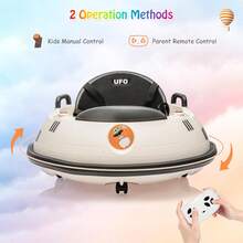 Ride On Bumper Car, 12V Electric Toddlers Car With Remote Control, Safety Belt, Music, Flashing Lights, 360 Degree Spin, Bumper Car For Toddlers,Kids - White - View 5