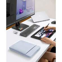 360° Protective Laptop Sleeve For 15-Inch  Air M4/A3241 2025 M3/A3114 2024 M2/A2941 2023 15-Inch  Pro A1990 A1707  XPS 15 Plus Laptop Water-Resistant Computer Case Bag - LightBlue - View 7