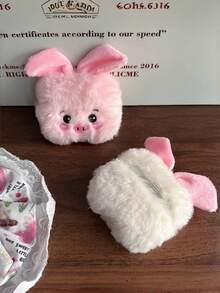 Cute Pink/White Fluffy Piggy Ear Headphone Cover, Adorable Accessory For Girls, Ideal For Photos, Shock-Proof, Slip-Resistant, Scratch-Resistant - Compatible With 1/2, Pro/Pro2, 3rd, 4th Gen - Great Gift For Birthday, Best Friend, Christmas - White - View 3
