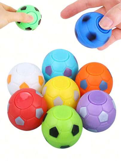 35pcs/Set Boys' Football Shaped Stress Relief Spinner Toys, Nostalgic Creative Fidget Toys, Mini Football Texture Stress Relief Toys, Suitable For Children's Party Gifts (Random Color)
