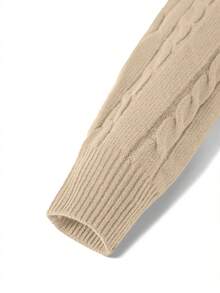 GRDR Men's Casual Twist Floral Pattern Crew Neck Long Sleeve Knit Sweater