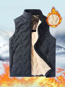 Men's Winter Thermal Fleece Vest With Graphene Heat-Locking Layer, Withstands Extreme Cold - Grey - View 1