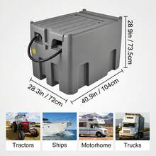 Tanque portátil, capacidad de 116 galones y caudal de 10 GPM, tanque de combustible diésel con bomba de transferencia eléctrica de 12 V y manguera de goma de 13.1 pies, tanque de transferencia diésel PE para fácil transporte de combustible, gris - Gris - Ver 7